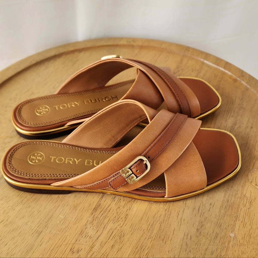 Tory Burch Delaney Ambra Sandals with Canvas Bag